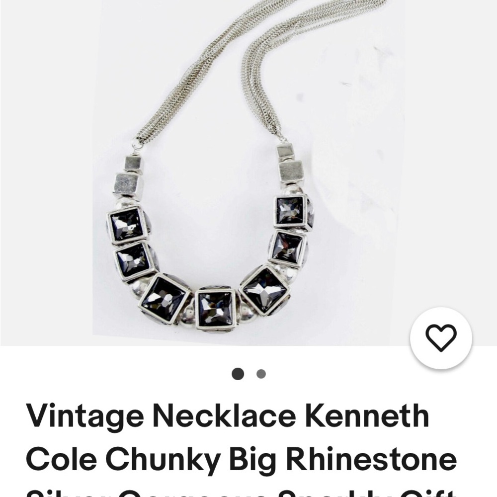 Kenneth Cole Silver Rhinestone Necklace